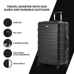 CMY Suitcase Large Size Hard Shell Lightweight 4 Dual Spinner Wheels Trolley Luggage Suitcase Hold Check in Luggage TSA Combination Lock