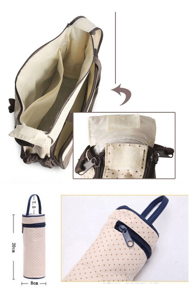 BRITISH LARGE 5PCS MUMMY DIAPER BAGS SET BABY NAPPY CHANGING