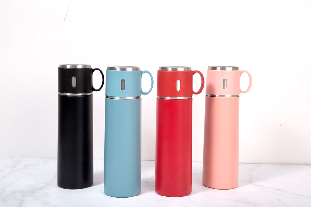 INSULATED STAINLESS STEEL FLASK VACUUM BOTTLE WITH CUP