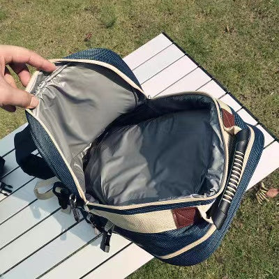 4 PERSONS PICNIC BACKPACK COOLER BAG WITH BOTTLE HOLDER