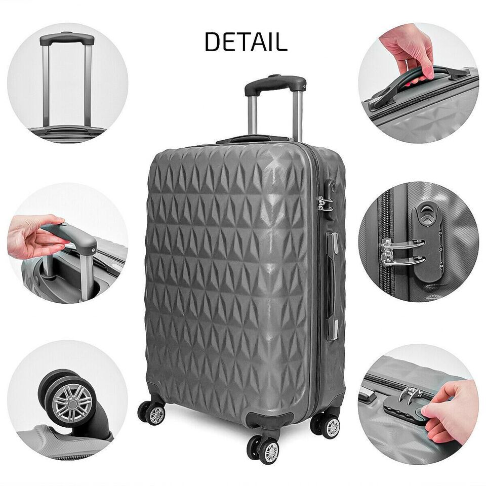 Hard Shell PC+ABS Cabin Suitcase 4 Wheel Travel Luggage Trolley Lightweight Case