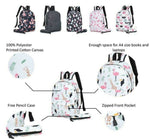 Boys Girls Retro Backpack Rucksack School College Travel Laptop Canvas Bag UK