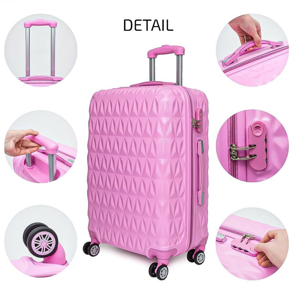 Hard Shell PC+ABS Cabin Suitcase 4 Wheel Travel Luggage Trolley Lightweight Case