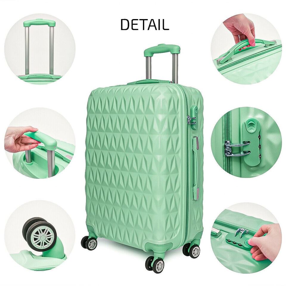 Hard Shell PC+ABS Cabin Suitcase 4 Wheel Travel Luggage Trolley Lightweight Case